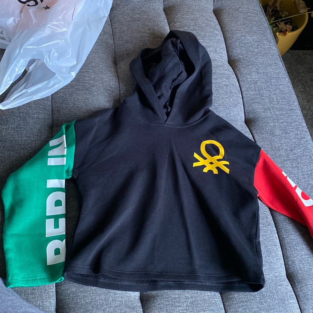 United Colors of Benetton MultiColor Cropped Hoodie